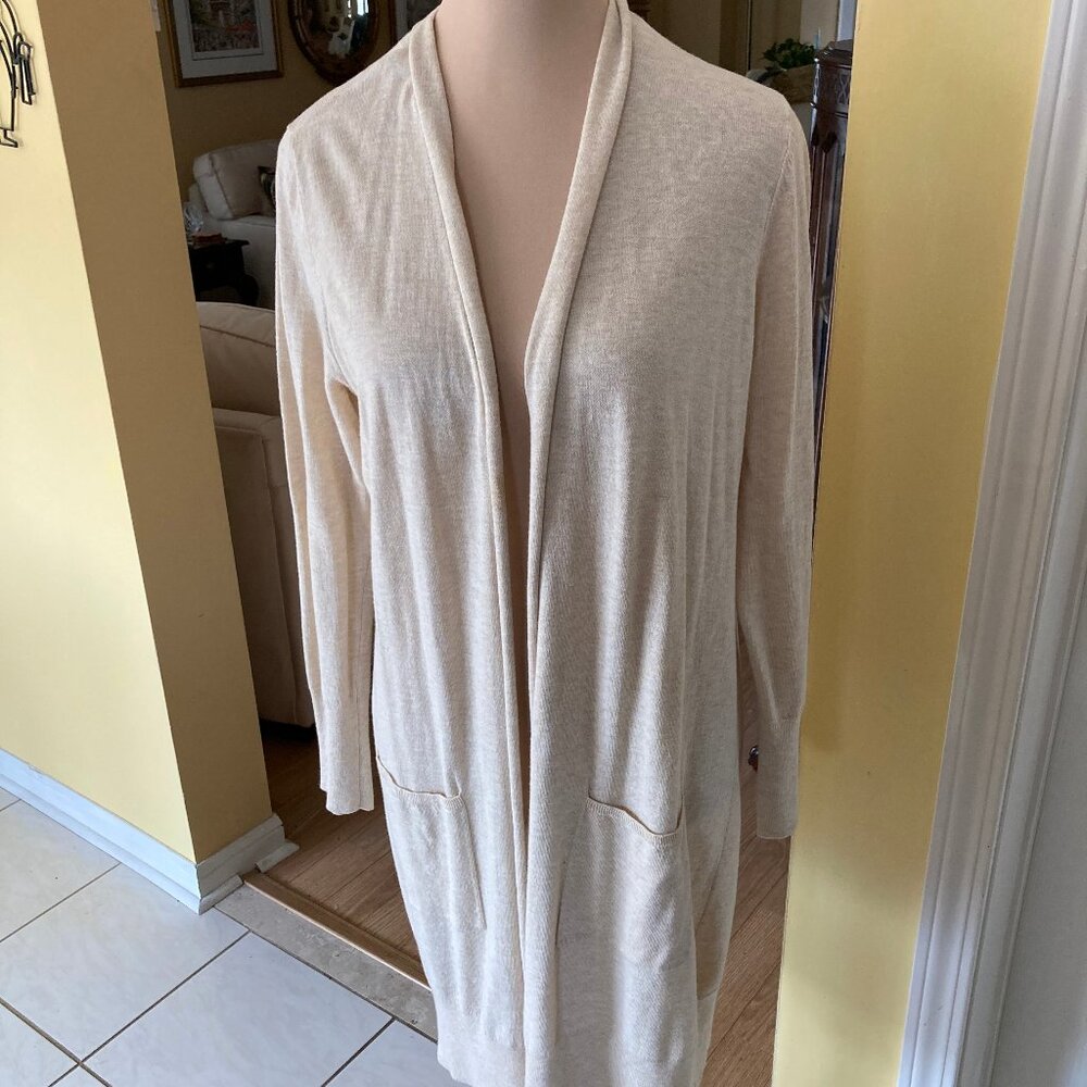 Chaps open front long line cardigan M